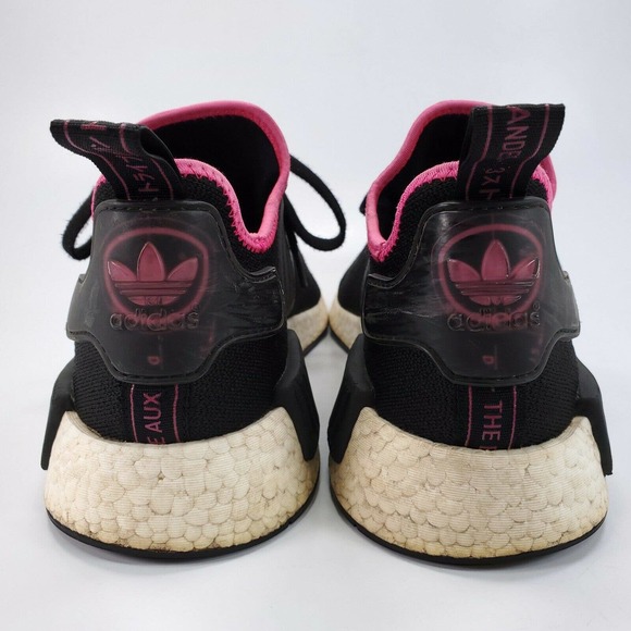 Adidas NMD R1 Core Athletic Training Shoe Mens Size 12 DB3586 Black White Pink - Picture 3 of 9